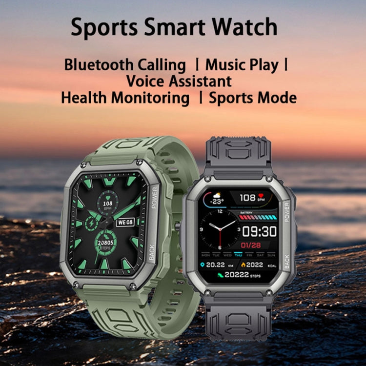 KR06 Waterproof Pedometer Sport Smart Watch, Support Heart Rate / Blood Pressure Monitoring / BT Calling (Camouflage Green) - Smart Watches by buy2fix | Online Shopping UK | buy2fix