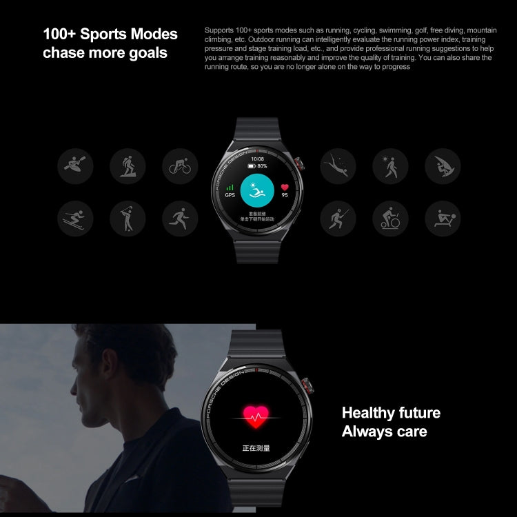 HUAWEI WATCH GT 3 Porsche Ver. Smart Watch 46mm Titanium Wristband, 1.43 inch AMOLED Screen, Support Health Monitoring / GPS / 100+ Sport Modes (Black) - Wearable Devices by Huawei | Online Shopping UK | buy2fix