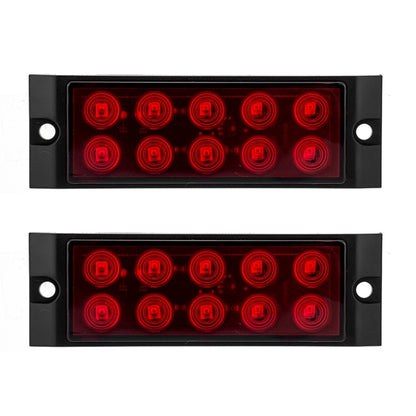 2pcs Car / Truck 10LEDs Side Marker Indicator Lights Bulb Lamp (Red) - Clearance Lights by buy2fix | Online Shopping UK | buy2fix