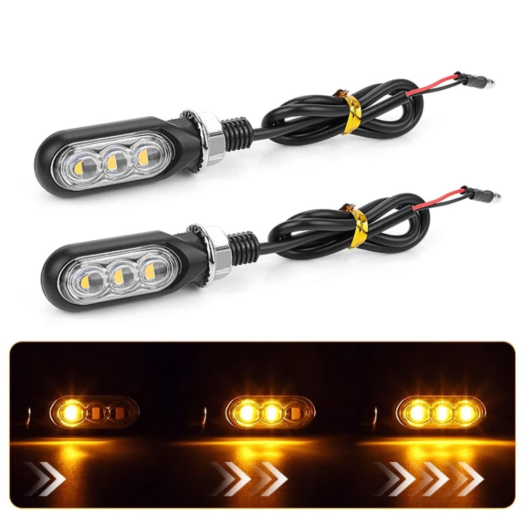 2pcs 12V 3LEDs Motorcycle Mini Water Turn Signal Light (Transparent) - Signal Lights by buy2fix | Online Shopping UK | buy2fix