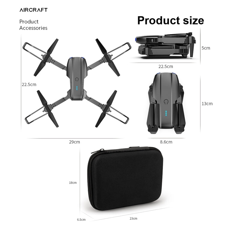 E99 Max 2.4G WiFi Foldable 4K HD Camera RC Drone Quadcopter Toy, Single Camera (Black) - RC Aircrafts by buy2fix | Online Shopping UK | buy2fix