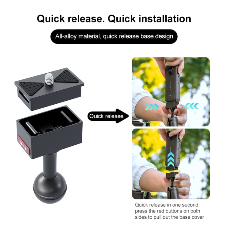 Metal Quick Release Base Adapter for GoPro, Insta360, DJI and Other Action Cameras (Black) - Connection Mount by buy2fix | Online Shopping UK | buy2fix