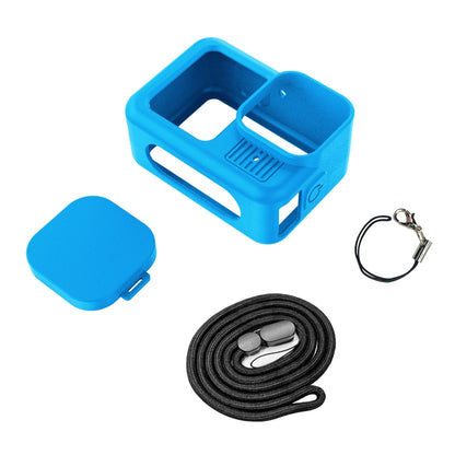 For GoPro HERO13 Black Silicone Protective Case Cover with Wrist Strap & Lens Cover (Blue) - Silicone Cases by buy2fix | Online Shopping UK | buy2fix