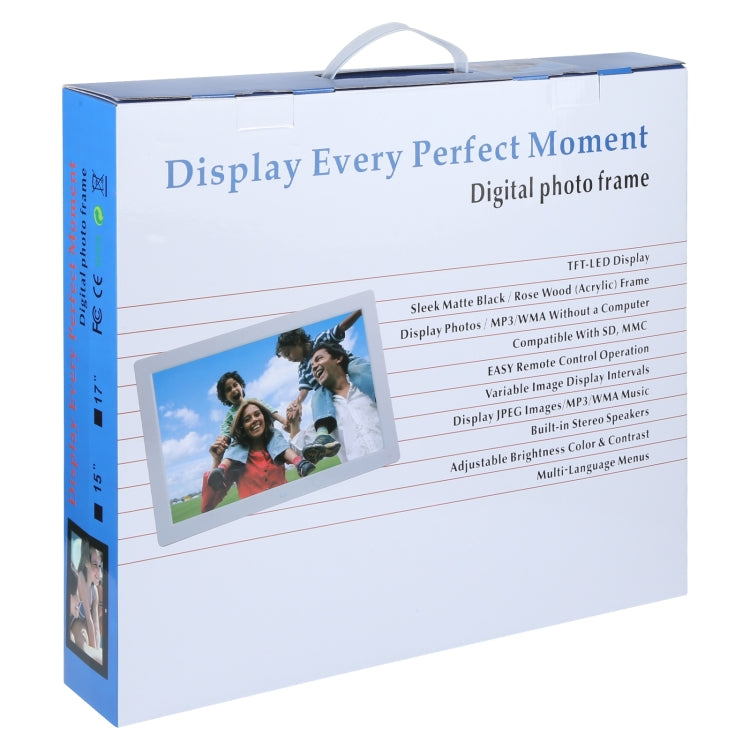 15.4 inch LED Digital Photo Frame with Remote Control, MP3 / MP4 / Movie Player, Support USB / SD Card Input, Built in Stereo Speaker (Black) - 11-15 inch by buy2fix | Online Shopping UK | buy2fix