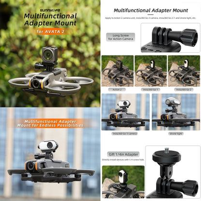 For DJI Avata 2 Sunnylife Action Camera Holder Mount Drone Light Bracket (Black) -  by Sunnylife | Online Shopping UK | buy2fix