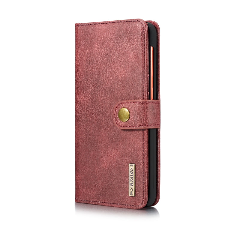 For Galaxy A20 & A30 & M10s DG.MING Crazy Horse Texture Flip Detachable Magnetic Leather Case with Holder & Card Slots & Wallet(Red) - Galaxy Phone Cases by DG.MING | Online Shopping UK | buy2fix