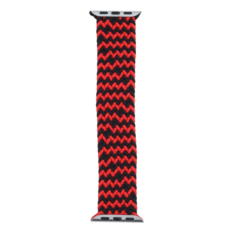 Mixed Color Nylon Braided Single Loop Watch Band For Apple Watch Ultra 49mm&Watch Ultra 2 49mm / Series 9&8&7 45mm / SE 3&SE 2&6&SE&5&4 44mm / 3&2&1 42mm, Size:M(Red Black) - Watch Bands by buy2fix | Online Shopping UK | buy2fix