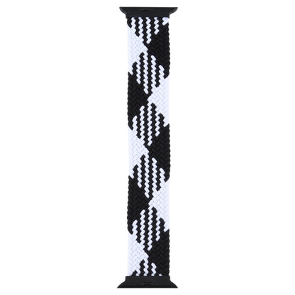 Plastic Buckle Mixed Color Nylon Braided Single Loop Watch Band For Apple Watch Ultra 49mm&Watch Ultra 2 49mm / Series 9&8&7 45mm / SE 3&SE 2&6&SE&5&4 44mm / 3&2&1 42mm, Size:XXL(Checkered Black White) - Watch Bands by buy2fix | Online Shopping UK | buy2fix