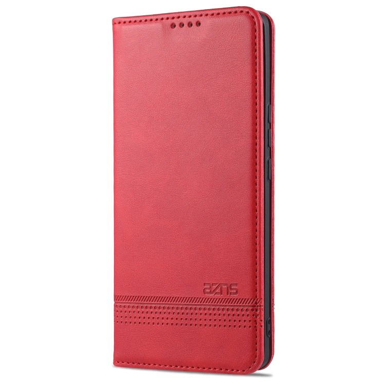 For Huawei nova 8 5G AZNS Magnetic Calf Texture Horizontal Flip Leather Case with Card Slots & Holder & Wallet(Red) - Huawei Cases by AZNS | Online Shopping UK | buy2fix