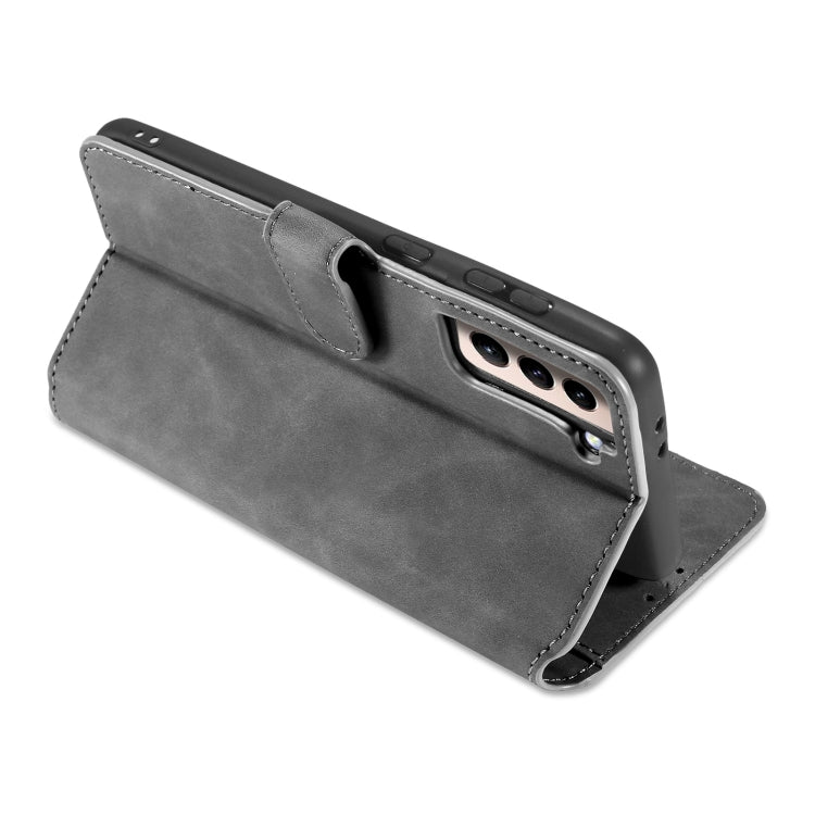 For Samsung Galaxy S21+ 5G DG.MING Retro Oil Side Horizontal Flip Case with Holder & Card Slots & Wallet(Grey) - Galaxy S21+ 5G Cases by DG.MING | Online Shopping UK | buy2fix