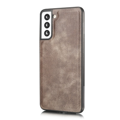 For Samsung Galaxy S21 5G DG.MING Crazy Horse Texture Flip Detachable Magnetic Leather Case with Holder & Card Slots & Wallet(Grey) - Galaxy S21 5G Cases by DG.MING | Online Shopping UK | buy2fix