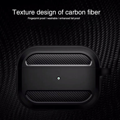 Wireless Earphones Shockproof Carbon Fiber Armor TPU Protective Case For AirPods Pro(Green) - For AirPods Pro by buy2fix | Online Shopping UK | buy2fix