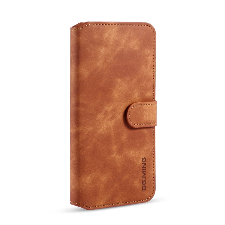 For Galaxy M30s DG.MING Retro Oil Side Horizontal Flip Case with Holder & Card Slots & Wallet(Brown) - Galaxy Phone Cases by DG.MING | Online Shopping UK | buy2fix