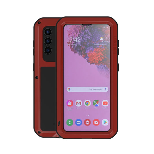 For Samsung Galaxy S21 5G LOVE MEI Metal Shockproof Waterproof Dustproof Protective Case with Glass(Red) - Galaxy S21 5G Cases by LOVE MEI | Online Shopping UK | buy2fix