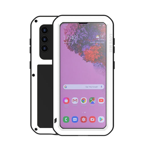 For Samsung Galaxy S21 5G LOVE MEI Metal Shockproof Waterproof Dustproof Protective Case with Glass(White) - Galaxy S21 5G Cases by LOVE MEI | Online Shopping UK | buy2fix