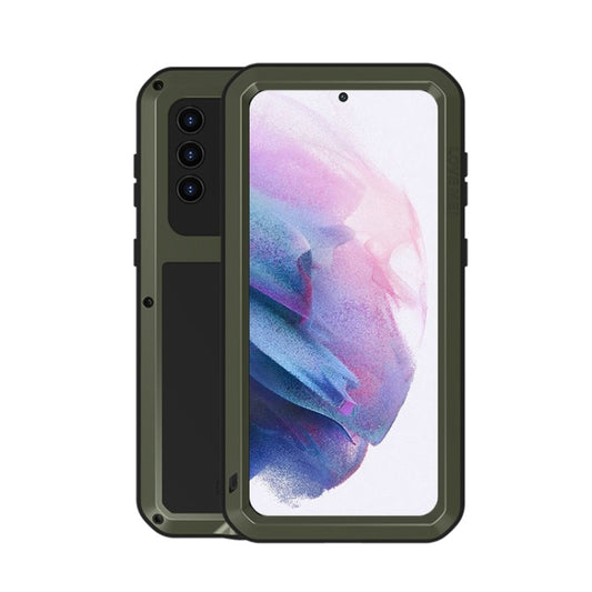For Samsung Galaxy S21+ 5G LOVE MEI Metal Shockproof Waterproof Dustproof Protective Case with Glass(Army Green) - Galaxy S21+ 5G Cases by LOVE MEI | Online Shopping UK | buy2fix