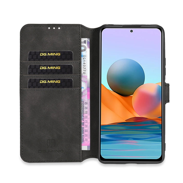 For Xiaomi Redmi Note 10 Pro DG.MING Retro Oil Side Horizontal Flip Leather Case with Holder & Card Slots & Wallet(Black) - Xiaomi Cases by DG.MING | Online Shopping UK | buy2fix