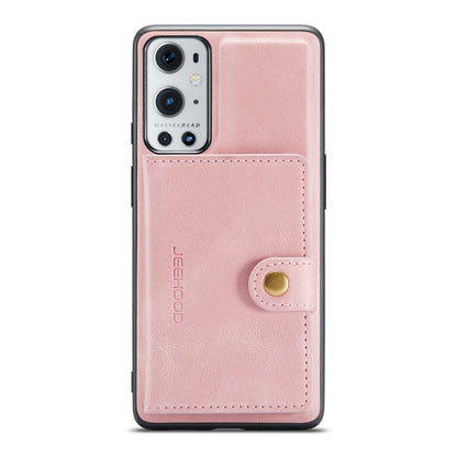 For OnePlus 9 Pro JEEHOOD Retro Magnetic Detachable Protective Case with Wallet & Card Slot & Holder(Pink) - OnePlus Cases by JEEHOOD | Online Shopping UK | buy2fix