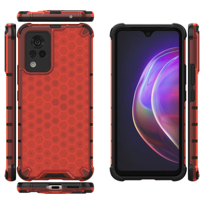 For vivo V21 Shockproof Honeycomb PC + TPU Case(Red) - vivo Cases by buy2fix | Online Shopping UK | buy2fix