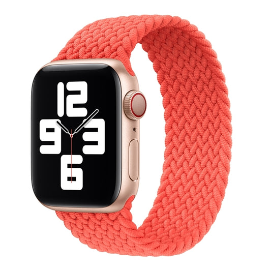 Metal Head Braided Nylon Solid Color Watch Band For Apple Watch Ultra 49mm&Watch Ultra 2 49mm / Series 9&8&7 45mm / SE 3&SE 2&6&SE&5&4 44mm / 3&2&1 42mm, Size:XS 135mm(Bright Orange) - Watch Bands by buy2fix | Online Shopping UK | buy2fix