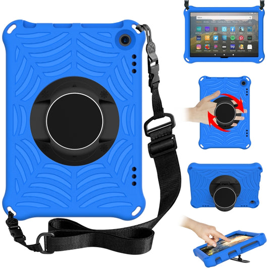 For Amazon Kindle Fire HD 8 2020 Spider King EVA Protective Case with Adjustable Shoulder Strap & Holder(Blue) - Amazon by buy2fix | Online Shopping UK | buy2fix