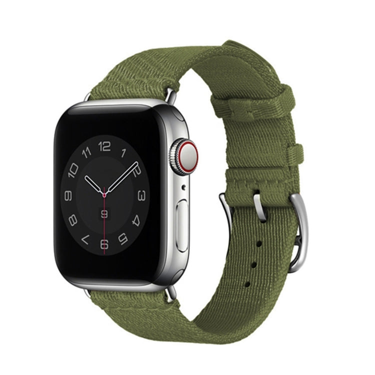 Two-color Nylon Braid Watch Band For Apple Watch Ultra 49mm&Watch Ultra 2 49mm / Series 9&8&7 45mm / SE 3&SE 2&6&SE&5&4 44mm / 3&2&1 42mm(Army Green) - Watch Bands by buy2fix | Online Shopping UK | buy2fix