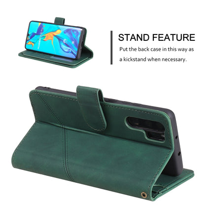 For Huawei P30 Pro Skin Feel Business Horizontal Flip PU Leather Case with Holder & Multi-Card Slots & Wallet & Lanyard & Photo Frame(Green) - Huawei Cases by buy2fix | Online Shopping UK | buy2fix