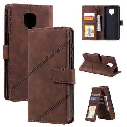 For Xiaomi Redmi Note 9 Pro/Note 9S Skin Feel Business Horizontal Flip PU Leather Case with Holder & Multi-Card Slots & Wallet & Lanyard & Photo Frame(Brown) - Xiaomi Cases by buy2fix | Online Shopping UK | buy2fix