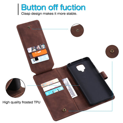 For Xiaomi Redmi Note 9 Pro/Note 9S Skin Feel Business Horizontal Flip PU Leather Case with Holder & Multi-Card Slots & Wallet & Lanyard & Photo Frame(Brown) - Xiaomi Cases by buy2fix | Online Shopping UK | buy2fix