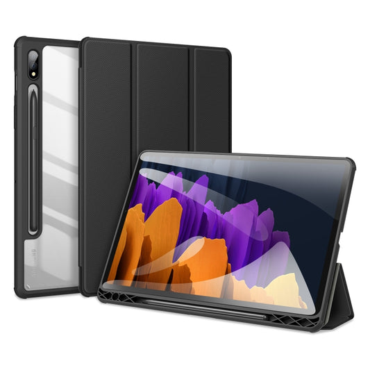For Samsung Galaxy Tab S8 / Galaxy Tab S7 2020 SM-T870 / SM-T875 DUX DUCIS TOBY Series Shockproof PU Leather + PC + TPU Horizontal Flip Case with Holder & Pen Slot & Sleep / Wake-up Function(Black) - Galaxy Tab S8 Cases by DUX DUCIS | Online Shopping UK | buy2fix