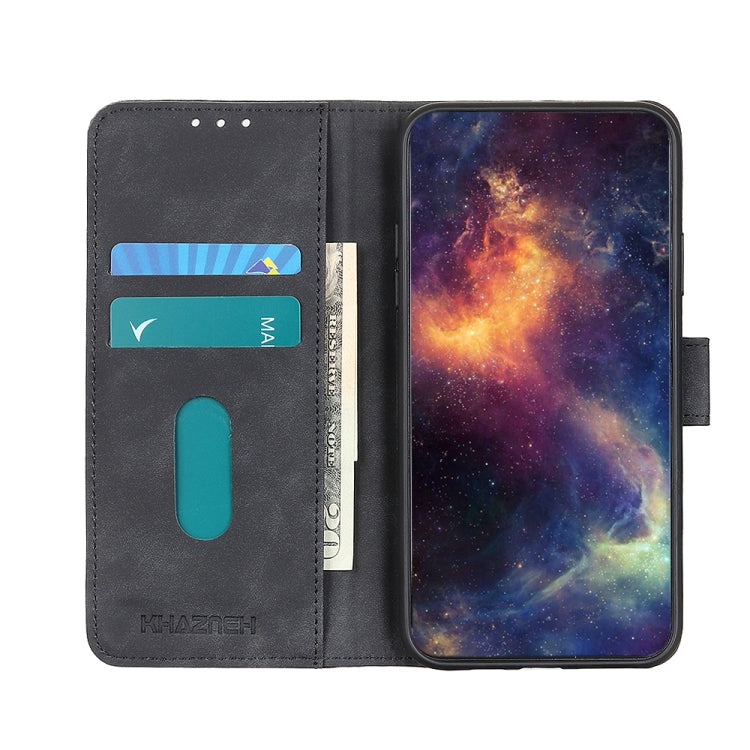 For OnePlus Nord 2 5G KHAZNEH Retro Texture PU + TPU Horizontal Flip Leather Case with Holder & Card Slots & Wallet(Black) - OnePlus Cases by buy2fix | Online Shopping UK | buy2fix