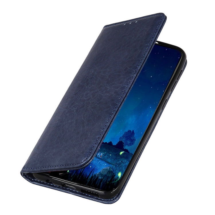 For OnePlus Nord 2 5G Magnetic Crazy Horse Texture Horizontal Flip Leather Case with Holder & Card Slots & Wallet(Blue) - OnePlus Cases by buy2fix | Online Shopping UK | buy2fix