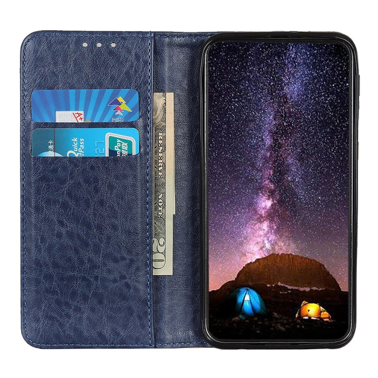 For OnePlus Nord 2 5G Magnetic Crazy Horse Texture Horizontal Flip Leather Case with Holder & Card Slots & Wallet(Blue) - OnePlus Cases by buy2fix | Online Shopping UK | buy2fix