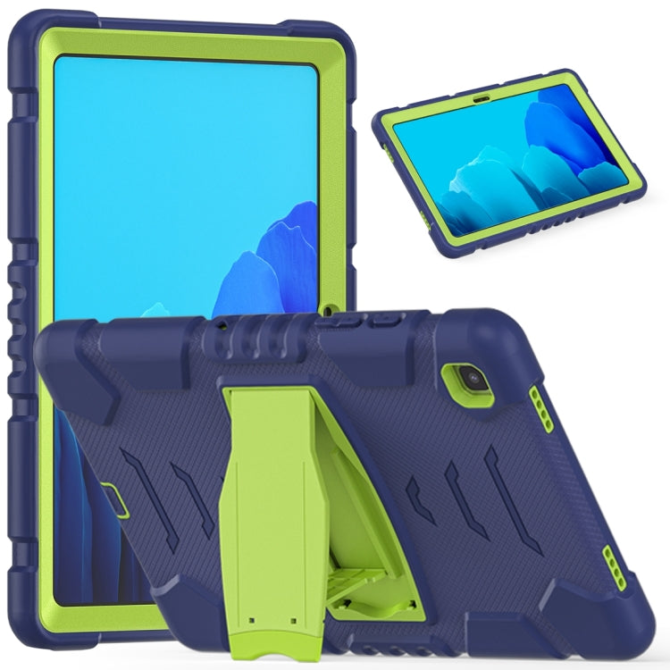 For Samsung Galaxy Tab A7 T500 3-Layer Protection Screen Frame + PC + Silicone Shockproof Combination Case with Holder(NavyBlue+Lime) - Other Galaxy Tab PC by buy2fix | Online Shopping UK | buy2fix