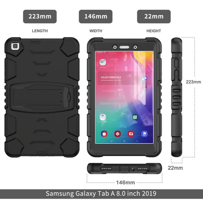 For Samsung Galaxy Tab A8.0 2019 T290 3-Layer Protection Screen Frame + PC + Silicone Shockproof Combination Case with Holder(Black+Black) - Other Galaxy Tab PC by buy2fix | Online Shopping UK | buy2fix