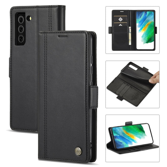 For Samsung Galaxy S21+ 5G LC.IMEEKE Magnetic Buckle PU + TPU Horizontal Flip Leather Case with Holder & Card Slots & Wallet(Black) - Galaxy S21+ 5G Cases by LC.IMEEKE | Online Shopping UK | buy2fix
