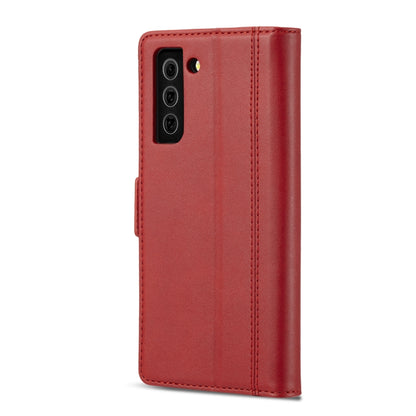 For Samsung Galaxy S21+ 5G LC.IMEEKE Magnetic Buckle PU + TPU Horizontal Flip Leather Case with Holder & Card Slots & Wallet(Red) - Galaxy S21+ 5G Cases by LC.IMEEKE | Online Shopping UK | buy2fix
