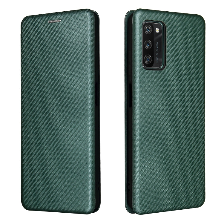 For Blackview A100 Carbon Fiber Texture Horizontal Flip TPU + PC + PU Leather Case with Card Slot(Green) - More Brand by buy2fix | Online Shopping UK | buy2fix