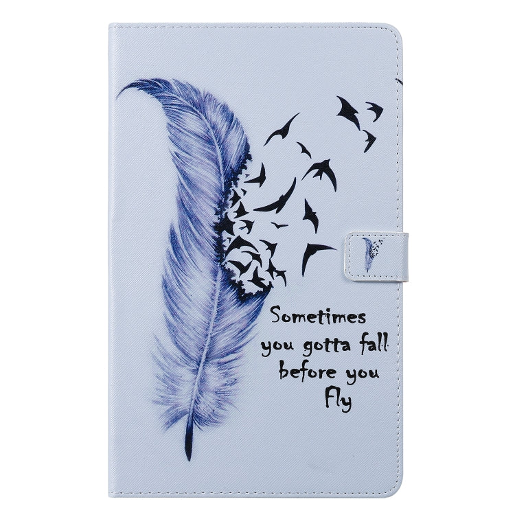 For Galaxy Tab A 10.1 (2019) 3D Colored Drawing Horizontal Flip Leather Case with Holder & Card Slots & Wallet(Feather) - Tab A 10.1 by buy2fix | Online Shopping UK | buy2fix