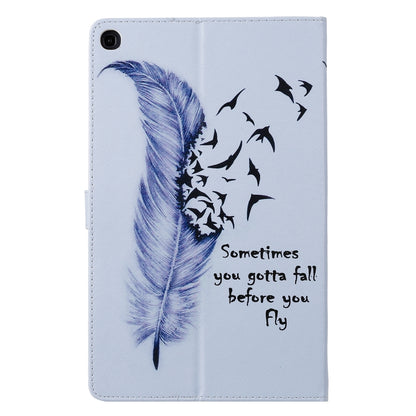 For Galaxy Tab A 10.1 (2019) 3D Colored Drawing Horizontal Flip Leather Case with Holder & Card Slots & Wallet(Feather) - Tab A 10.1 by buy2fix | Online Shopping UK | buy2fix
