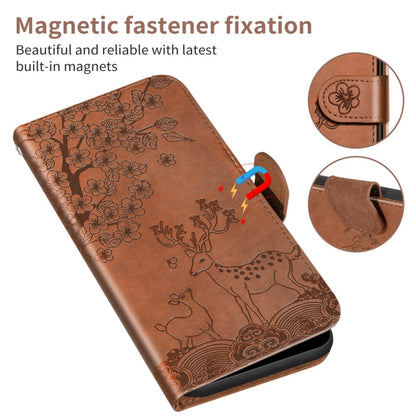 For Xiaomi Mi 11 Lite Sika Deer Embossing Pattern Horizontal Flip PU Leather Case with Holder & Card Slot & Wallet & Photo Frame(Brown) - Xiaomi Cases by buy2fix | Online Shopping UK | buy2fix