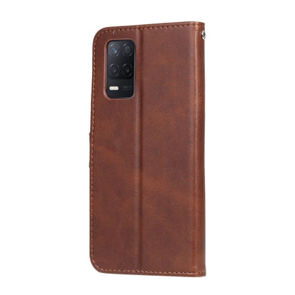 For OPPO Realme 8 5G / Realme V13 5G Fashion Calf Texture Zipper Horizontal Flip Leather Case with Stand & Card Slots & Wallet Function(Brown) - Realme Cases by buy2fix | Online Shopping UK | buy2fix