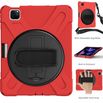 For iPad Pro 11 2022 / 2021 / 2020 / 2018 Silicone + PC Protective Tablet Case with Holder & Shoulder Strap(Red) - iPad Pro 11 (2022/2021) Cases by buy2fix | Online Shopping UK | buy2fix