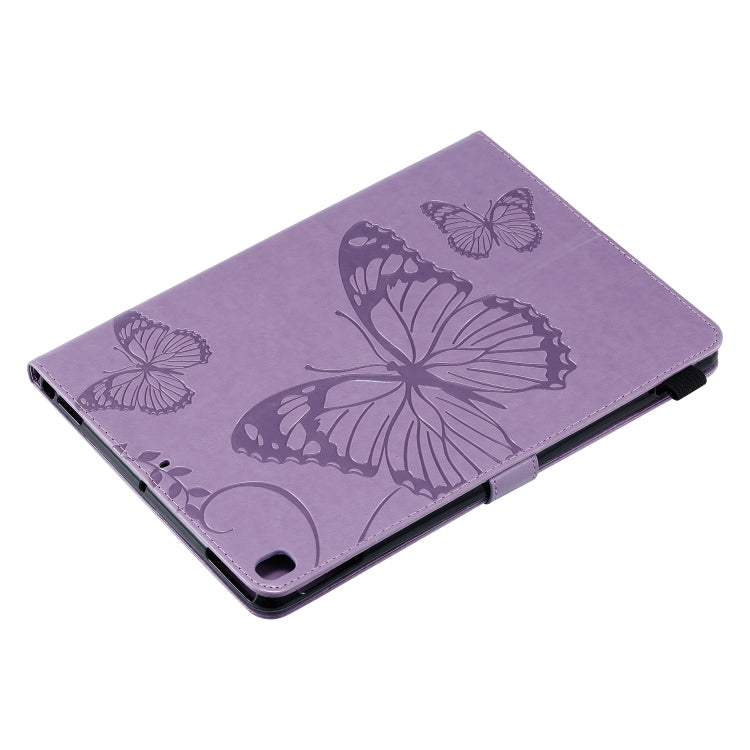 For iPad 10.2 / Pro 10.5 / Air  2019 Pressed Printing Butterfly Pattern Horizontal Flip PU Leather Case with Holder & Card Slots & Wallet & Pen Slot(Purple) - iPad Air (2019) Cases by buy2fix | Online Shopping UK | buy2fix