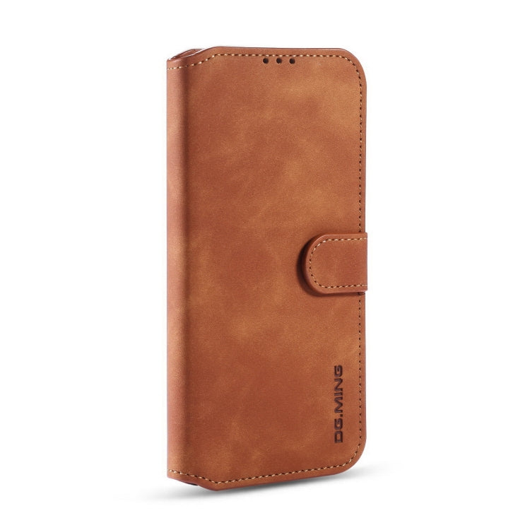 For Samsung Galaxy A22 4G DG.MING Retro Oil Side Horizontal Flip Leather Case with Holder & Card Slots & Wallet(Brown) - Galaxy Phone Cases by DG.MING | Online Shopping UK | buy2fix