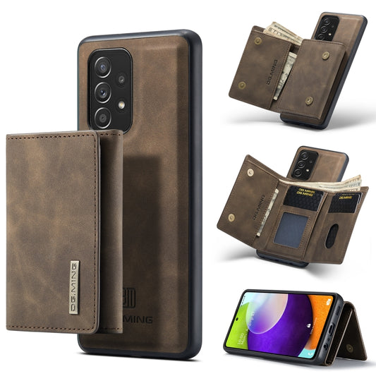 For Samsung Galaxy A52 5G / 4G DG.MING M1 Series 3-Fold Multi Card Wallet  Back Cover Shockproof Case with Holder Function(Coffee) - Galaxy Phone Cases by DG.MING | Online Shopping UK | buy2fix