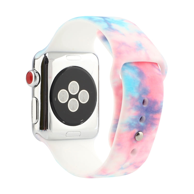 Silicone Painted Pattern Watch Band For Apple Watch Series 9&8&7 41mm / SE 3&SE 2&6&SE&5&4 40mm / 3&2&1 38mm(I) - Watch Bands by buy2fix | Online Shopping UK | buy2fix