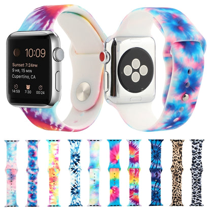 Silicone Painted Pattern Watch Band For Apple Watch Series 9&8&7 41mm / SE 3&SE 2&6&SE&5&4 40mm / 3&2&1 38mm(I) - Watch Bands by buy2fix | Online Shopping UK | buy2fix