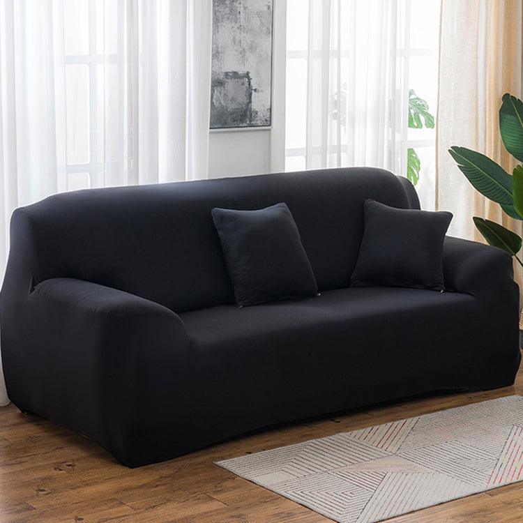 Four Seasons Solid Color Elastic Full Coverage Non-slip Sofa Cover(Black) - Sofa Covers & Chair Covers by buy2fix | Online Shopping UK | buy2fix