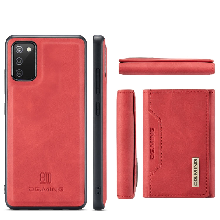 For Samsung Galaxy A02s DG.MING M2 Series 3-Fold Multi Card Bag Back Cover Shockproof Case with Wallet & Holder Function(Red) - Galaxy Phone Cases by DG.MING | Online Shopping UK | buy2fix